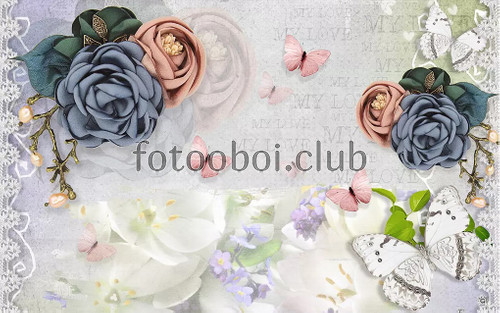 цветы, узор, дизайнерские, 3д, 3d